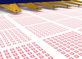 Image of DPN depositing biomolecular materials in patterns