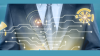 Power suit image with circuit illustration overlay