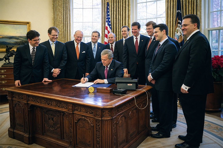 President George W. Bush signs the 21st Century Nanotechnology Research and Development Act on Dec. 3, 2003. President George W. Bush signs the 21st Century Nanotechnology Research and Development Act on Dec. 3, 2003.